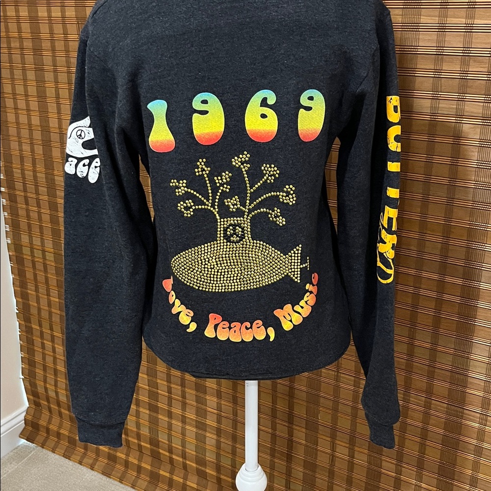 Vintage Butter Women's Dark Gray Zip-Up Hoodie great design! Amazing detail!